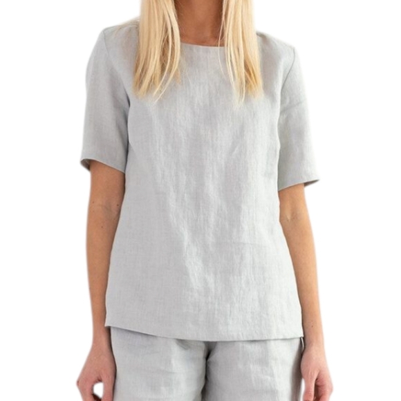 Love and Confuse Palmer Linen Tee-Shirt Cloudy Grey Women's size Extra-Small - Picture 1 of 12